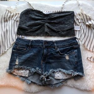 Aerie grey lace bandeau size L